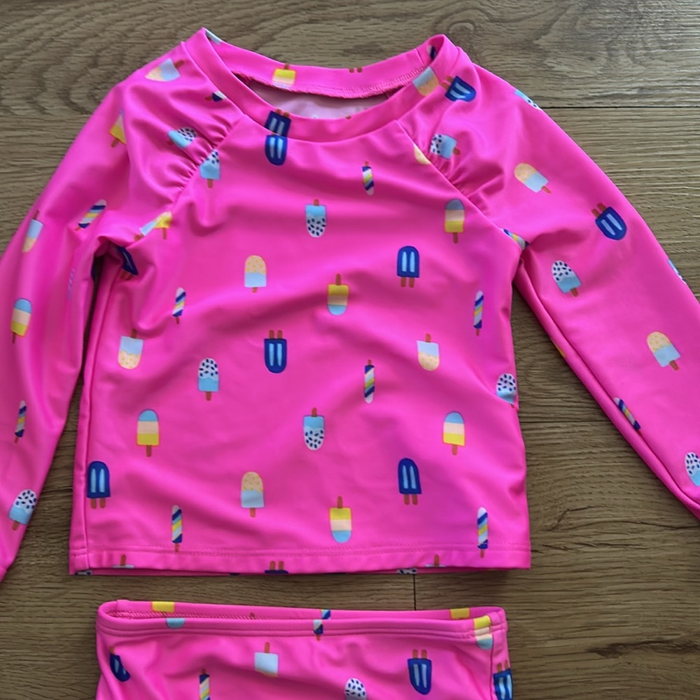 Cat & Jack Pink Rashguard Swim Set - Picture 3 of 9